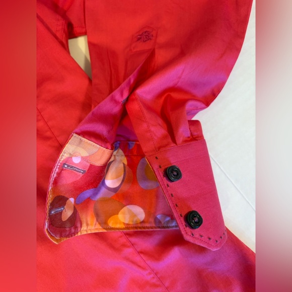 Stone Rose Red River Collection pink long sleeve button down top size small - Picture 2 of 9